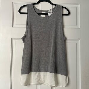 J. Crew Mercantile NWT Sleeveless Layered Look Heather Grey Top size Large
